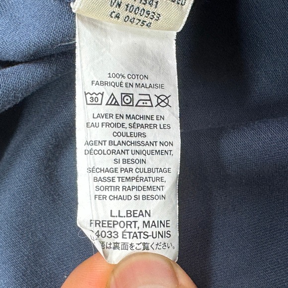 LL Bean Classic Fit Chino Pants Womens 14 MT Navy Blue Cotton Straight Leg - Picture 4 of 9